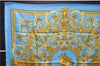 Authentic HERMES Carre 90 Scarf "LES TUILERIES" Silk Light Blue 2983D