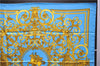 Authentic HERMES Carre 90 Scarf "LES TUILERIES" Silk Light Blue 2983D