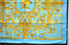 Authentic HERMES Carre 90 Scarf "LES TUILERIES" Silk Light Blue 2983D
