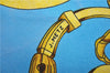 Authentic HERMES Carre 90 Scarf "LES TUILERIES" Silk Light Blue 2983D