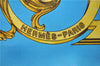 Authentic HERMES Carre 90 Scarf "LES TUILERIES" Silk Light Blue 2983D
