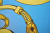 Authentic HERMES Carre 90 Scarf "LES TUILERIES" Silk Light Blue 2983D