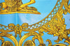 Authentic HERMES Carre 90 Scarf "LES TUILERIES" Silk Light Blue 2983D