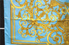 Authentic HERMES Carre 90 Scarf "LES TUILERIES" Silk Light Blue 2983D