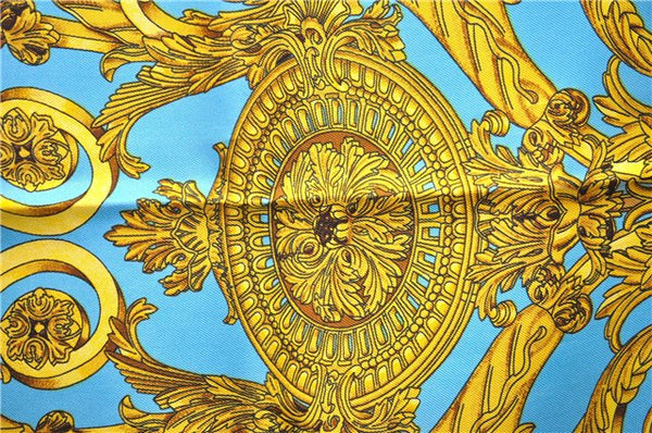 Authentic HERMES Carre 90 Scarf "LES TUILERIES" Silk Light Blue 2983D