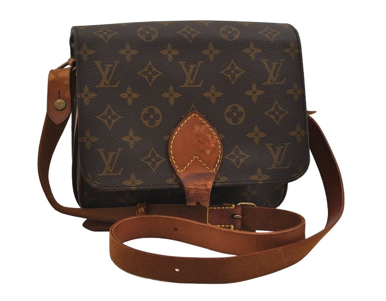 Authentic Louis Vuitton Monogram Cartouchiere MM M51253 Shoulder Cross Bag 2983I
