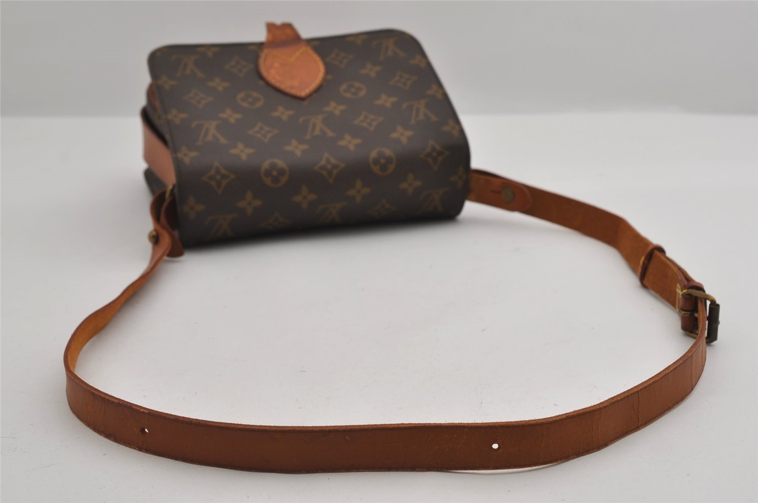 Authentic Louis Vuitton Monogram Cartouchiere MM M51253 Shoulder Cross Bag 2983I