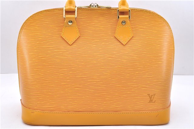 Authentic Louis Vuitton Epi Alma PM Hand Bag Yellow M52149 LV 2984E