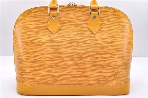 Authentic Louis Vuitton Epi Alma PM Hand Bag Yellow M52149 LV 2984E