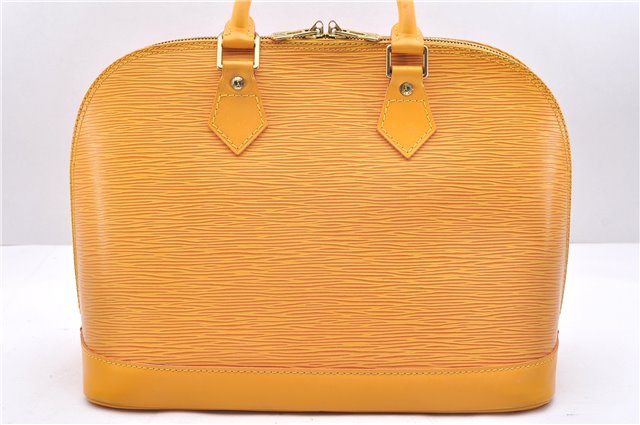 Authentic Louis Vuitton Epi Alma PM Hand Bag Yellow M52149 LV 2984E