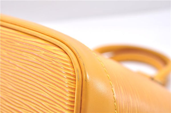 Authentic Louis Vuitton Epi Alma PM Hand Bag Yellow M52149 LV 2984E