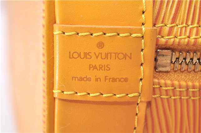 Authentic Louis Vuitton Epi Alma PM Hand Bag Yellow M52149 LV 2984E