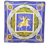 Authentic HERMES Carre 90 Scarf "FEUX D'ARTIFICE" Silk Blue 2985D