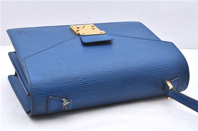 Authentic Louis Vuitton Epi Concorde Hand Bag Blue M52135 LV Junk 2986E