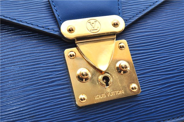 Authentic Louis Vuitton Epi Concorde Hand Bag Blue M52135 LV Junk 2986E