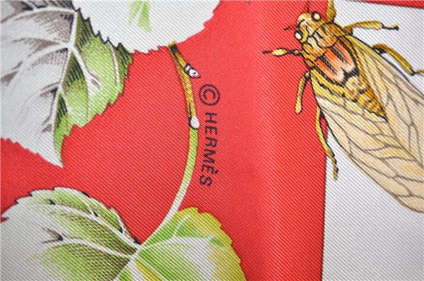 Authentic HERMES Carre 90 Scarf "La Vie Au Grand Air" Silk Red 2987D