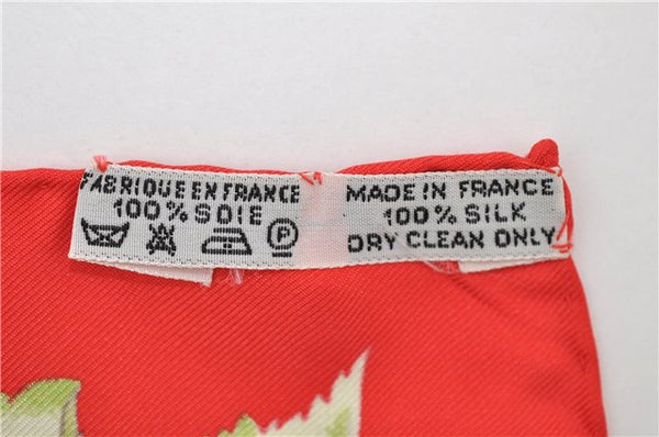 Authentic HERMES Carre 90 Scarf "La Vie Au Grand Air" Silk Red 2987D