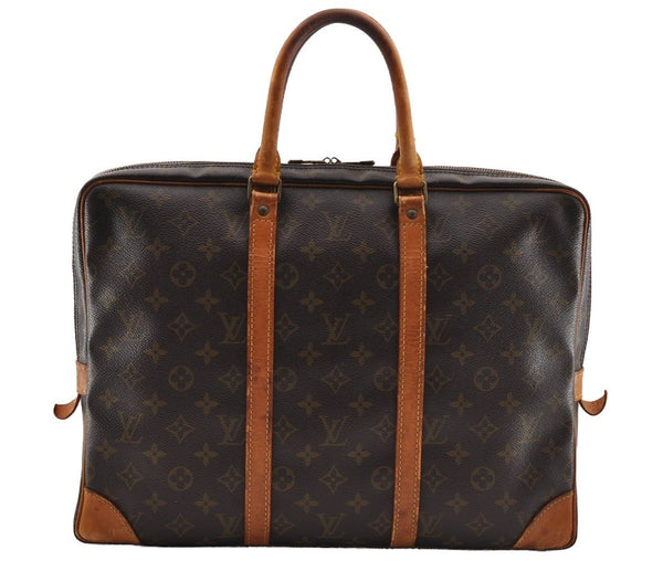 Authentic Louis Vuitton Monogram Porte Documents Voyage M53361 Briefcase 2987I