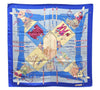 Authentic HERMES Carre 90 Scarf "LE CARNAVAL DE VENISE" Silk Blue 2988D