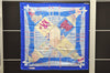 Authentic HERMES Carre 90 Scarf "LE CARNAVAL DE VENISE" Silk Blue 2988D