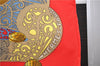Authentic HERMES Carre 90 Scarf "L'ATLANTIDE" Silk Red 2989D