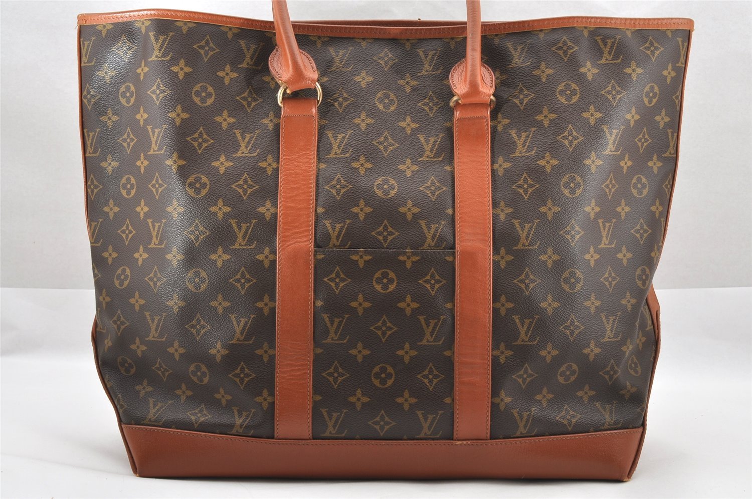 Auth Louis Vuitton Monogram Sac Weekend GM Vintage Tote Hand Bag M42420 LV 2989I