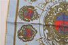 Authentic HERMES Petit Carre 40 Scarf "Les Armes de Paris" Silk Yellow 2990E