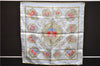 Authentic HERMES Petit Carre 40 Scarf "Les Armes de Paris" Silk Yellow 2990E