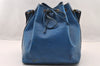Authentic Louis Vuitton Epi Petit Noe Drawstring Bag M44105 Blue Junk 2990I