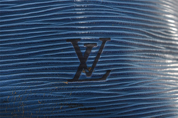 Authentic Louis Vuitton Epi Petit Noe Drawstring Bag M44105 Blue Junk 2990I