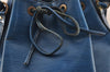Authentic Louis Vuitton Epi Petit Noe Drawstring Bag M44105 Blue Junk 2990I