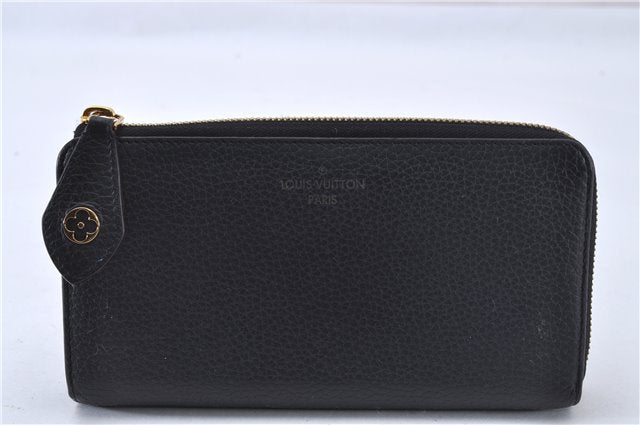 Authentic Louis Vuitton Taurillon Portefeuille Comet Wallet M63102 Black 2992F