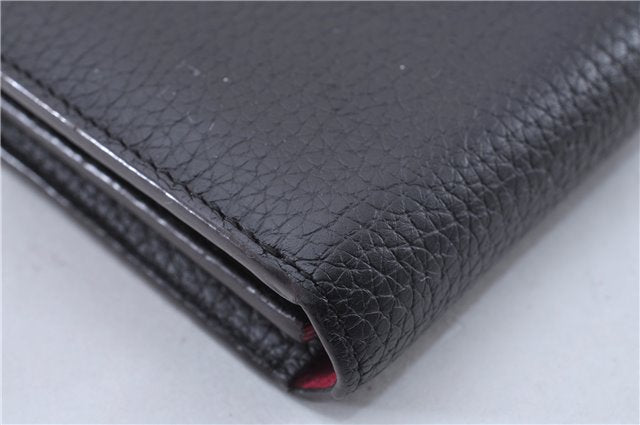 Authentic Louis Vuitton Taurillon Portefeuille Comet Wallet M63102 Black 2992F