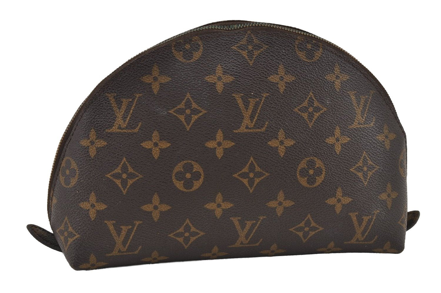 Auth Louis Vuitton Monogram Trousse Demi Ronde 23 Cosmetic Pouch M47520 LV 2992I