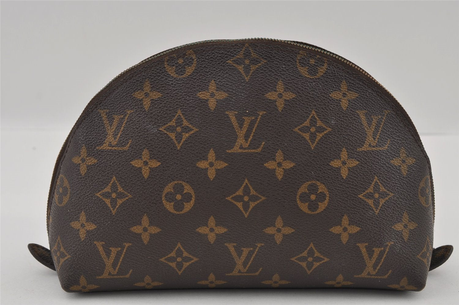 Auth Louis Vuitton Monogram Trousse Demi Ronde 23 Cosmetic Pouch M47520 LV 2992I