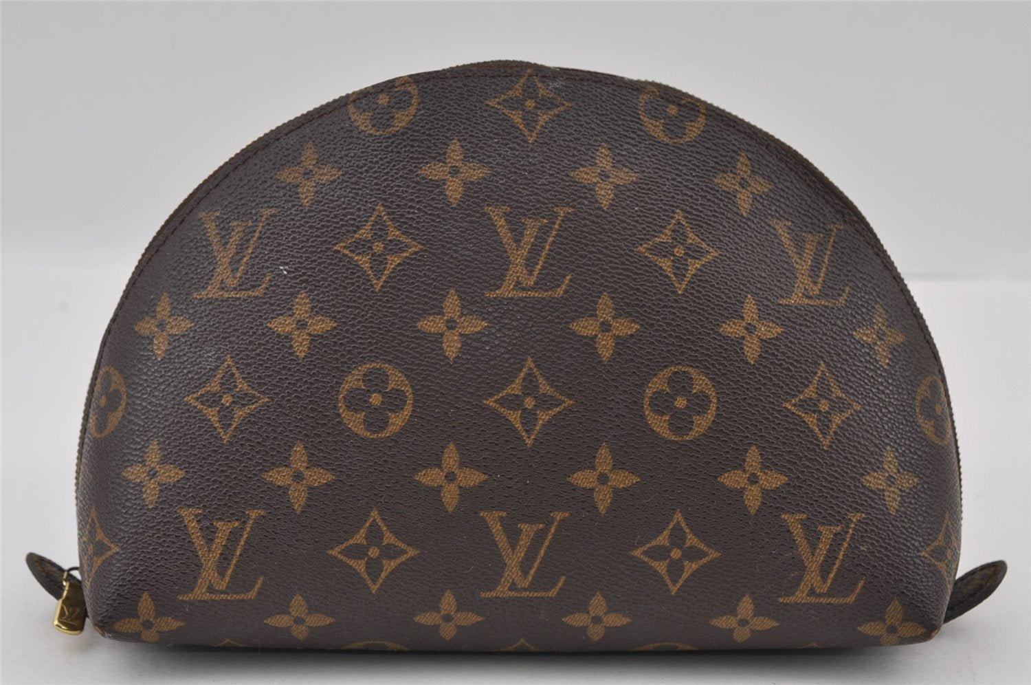 Auth Louis Vuitton Monogram Trousse Demi Ronde 23 Cosmetic Pouch M47520 LV 2992I