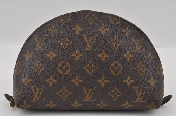 Auth Louis Vuitton Monogram Trousse Demi Ronde 23 Cosmetic Pouch M47520 LV 2992I
