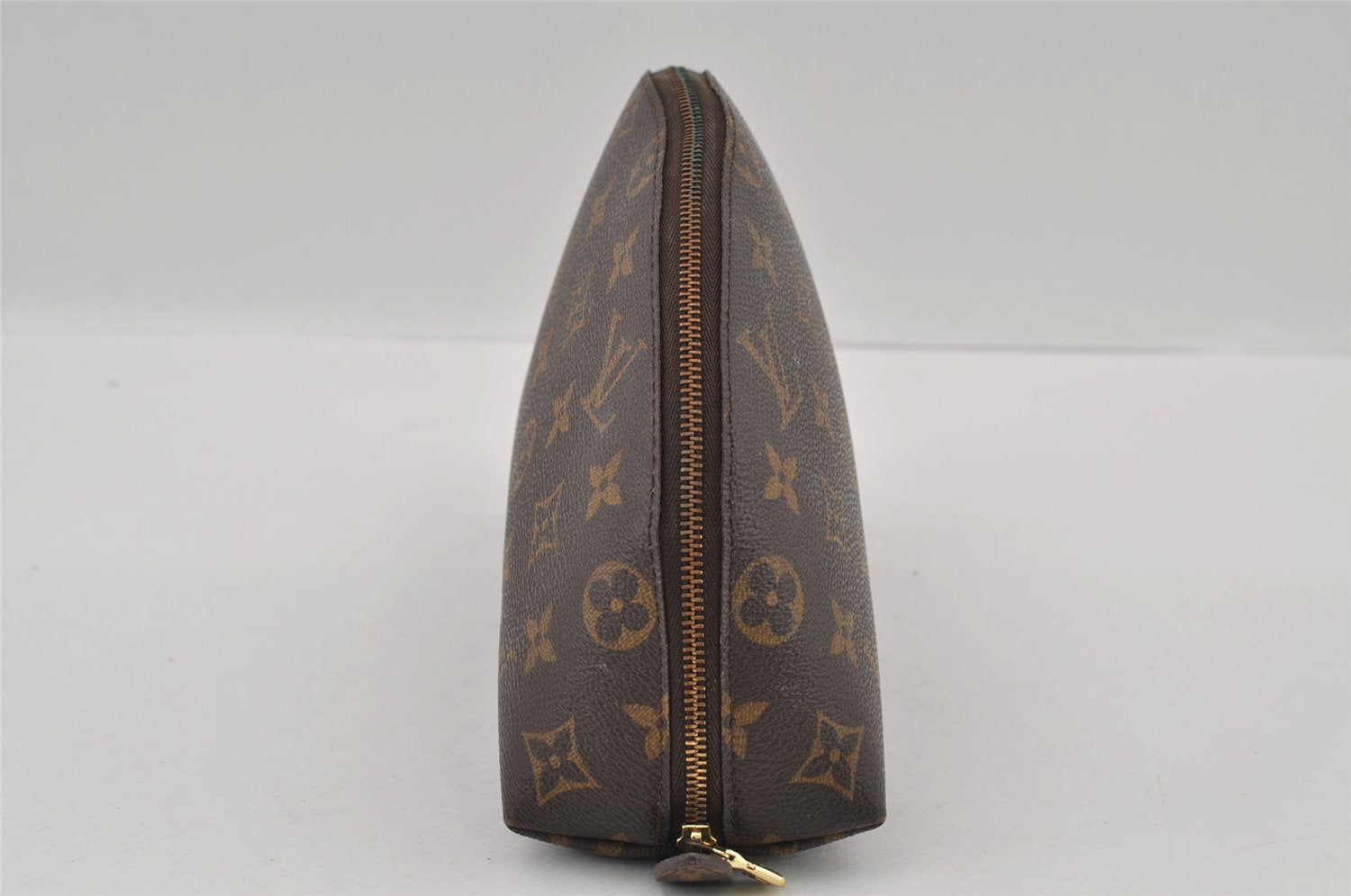 Auth Louis Vuitton Monogram Trousse Demi Ronde 23 Cosmetic Pouch M47520 LV 2992I