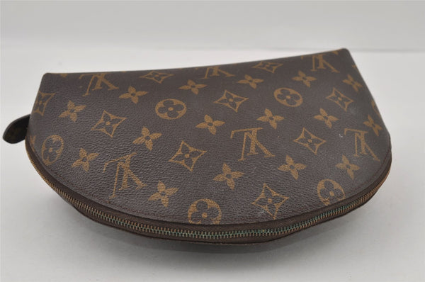 Auth Louis Vuitton Monogram Trousse Demi Ronde 23 Cosmetic Pouch M47520 LV 2992I