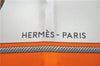 Authentic HERMES Carre 90 Scarf "LES VOITURES" Silk Orange 2993E