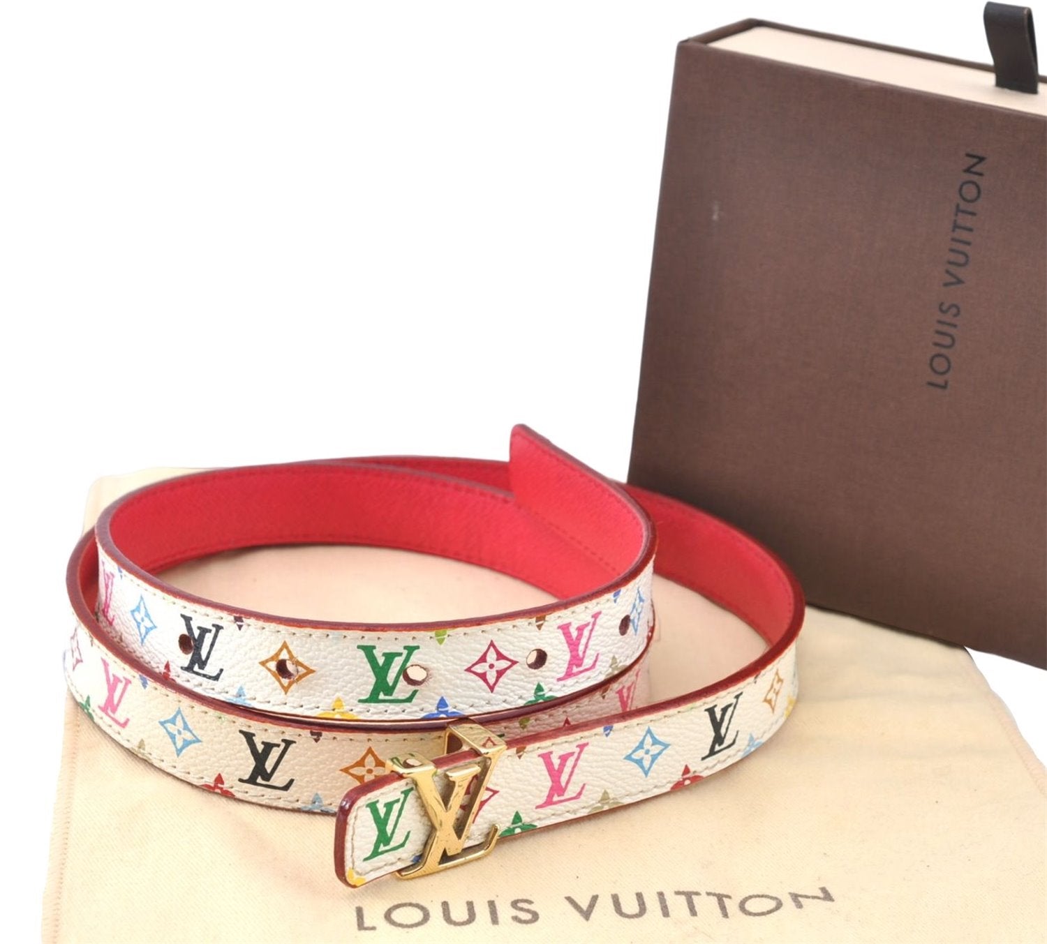 Louis Vuitton Monogram Multicolor Ceinture Initial 85cm 33.5