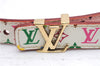 Louis Vuitton Monogram Multicolor Ceinture Initial 85cm 33.5" White Box 2995E