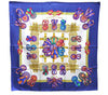 Authentic HERMES Carre 90 Scarf "LES RUBANS DU CHEVAL" Silk Blue 2997D