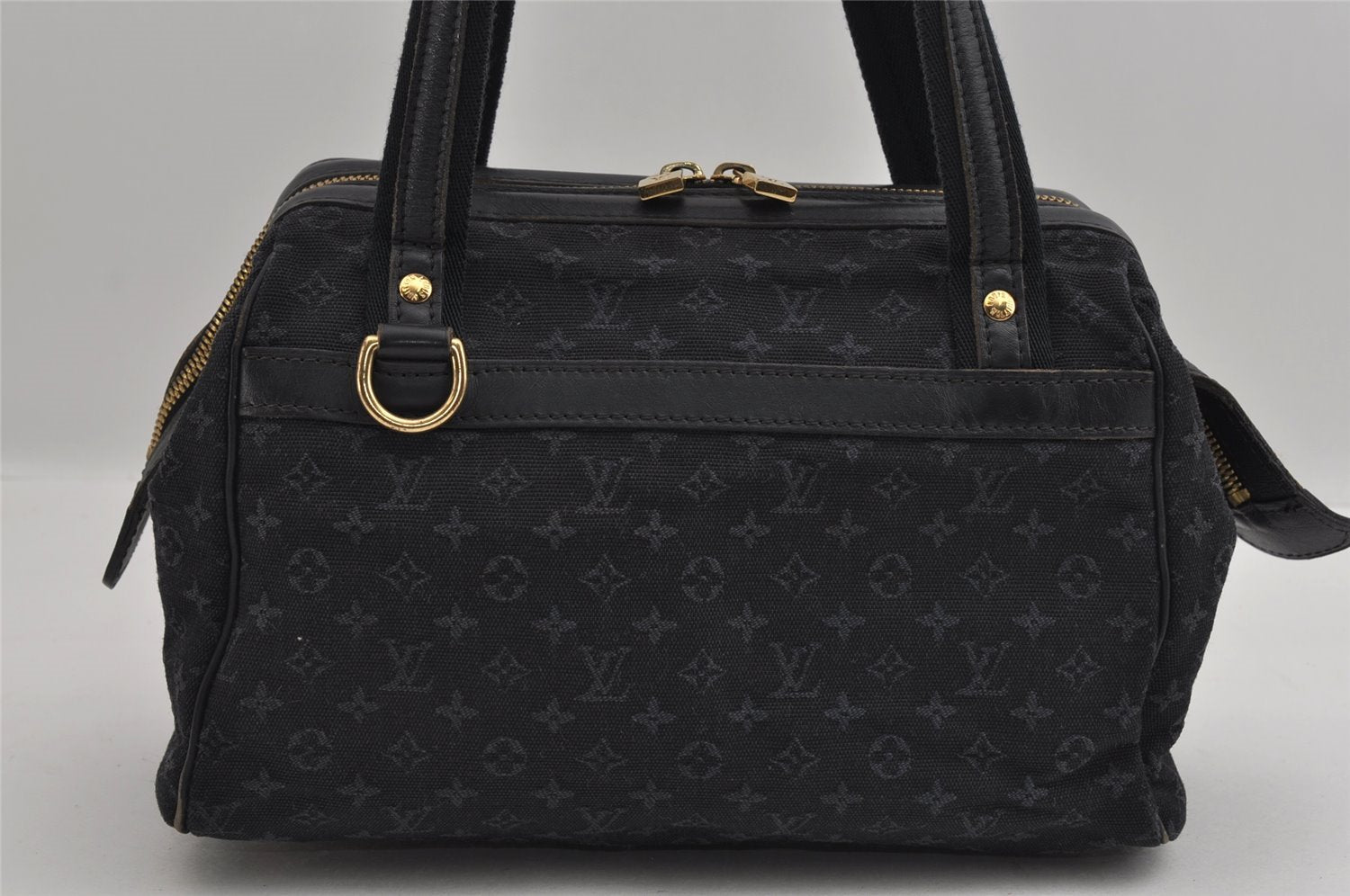 Auth Louis Vuitton Monogram Mini Josephine PM Hand Bag Dark Blue M92414 LV 2997I