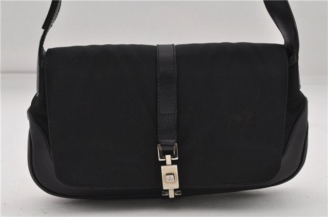 Authentic GUCCI Jackie Shoulder Hand Bag Nylon Leather 0013824 Black 2998D