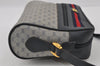 Authentic GUCCI Sherry Line Micro GG Shoulder Bag PVC Leather Navy Junk 2999I