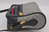 Authentic GUCCI Sherry Line Micro GG Shoulder Bag PVC Leather Navy Junk 2999I