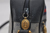 Authentic GUCCI Sherry Line Micro GG Shoulder Bag PVC Leather Navy Junk 2999I