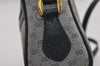 Authentic GUCCI Sherry Line Micro GG Shoulder Bag PVC Leather Navy Junk 2999I
