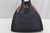 Authentic GUCCI Sherry Line Shoulder Tote Bag GG Nylon Leather 374433 Navy 3000I